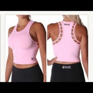 Rise Women’s Pink Workout Crop Tank Size Medium